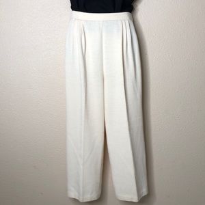 ST. JOHN COLLECTION Creme Santana Knit Pleat Pant